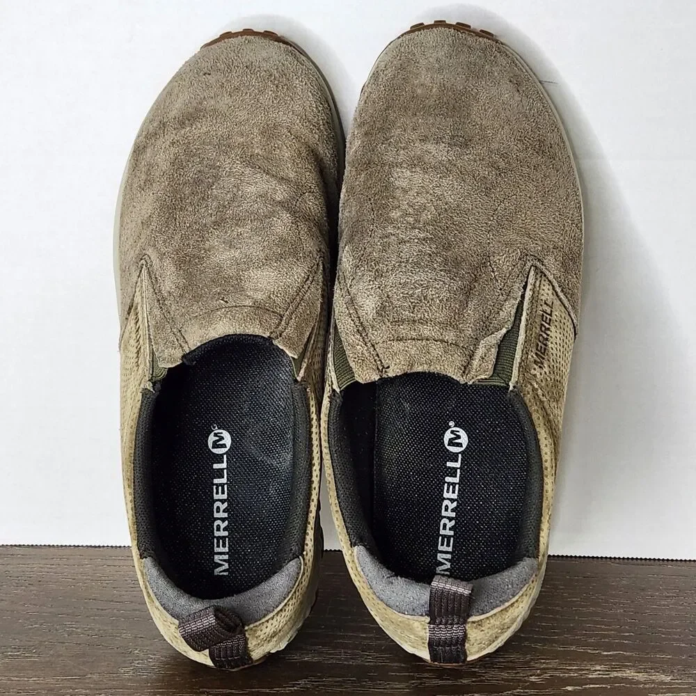 Merrell Mens Dusty Olive Suede Jungle Moc/Slip On Shoes J91705 Size 9